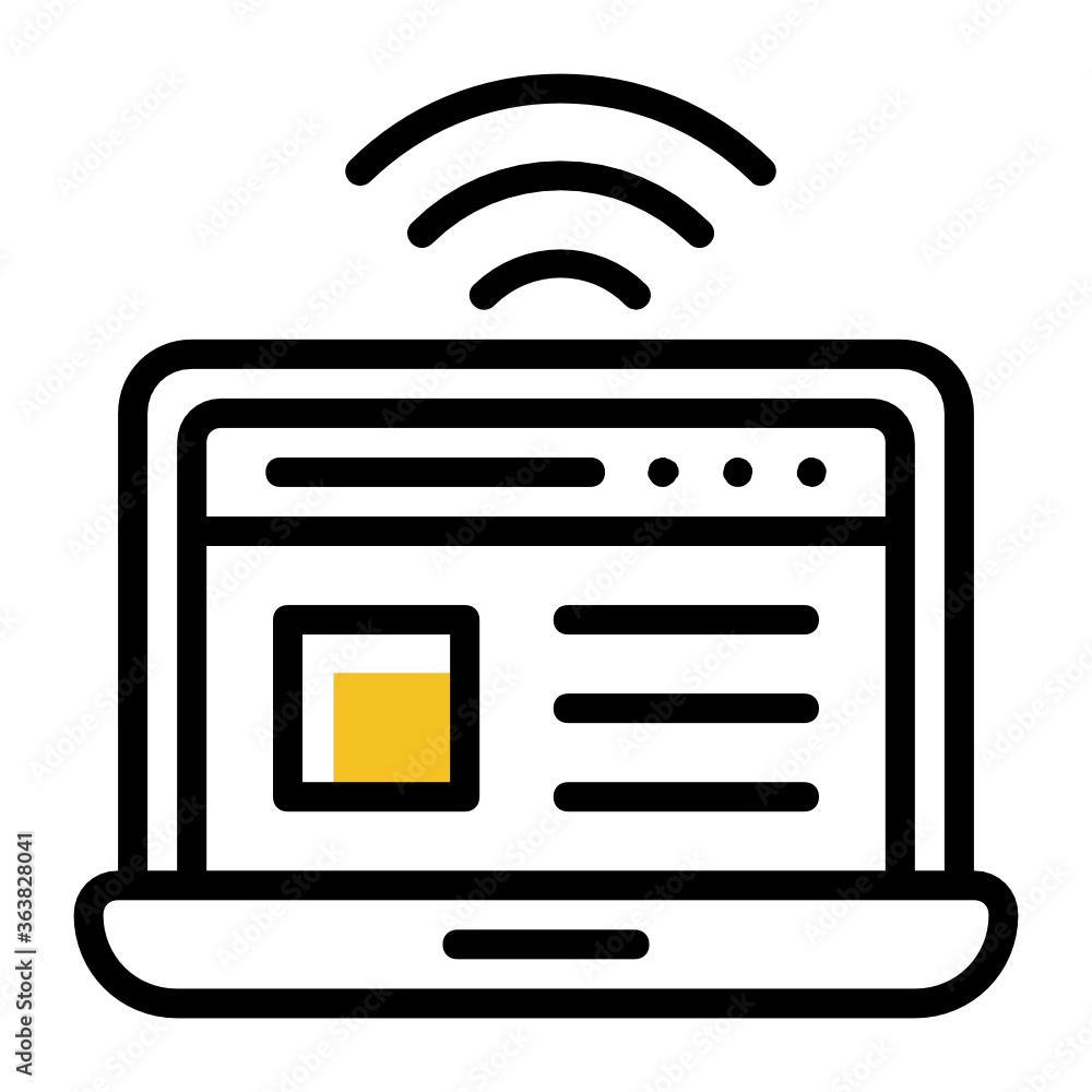 Aufkleber computer wifi signal or internet wireless service provider vector icon