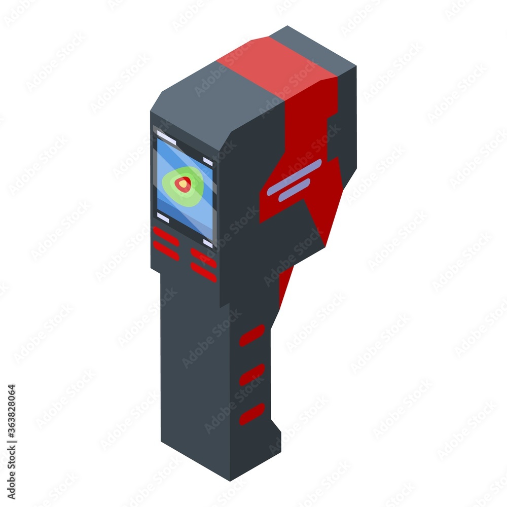 Poster thermal imager analysis icon. isometric of thermal imager analysis vector icon for web design isolat