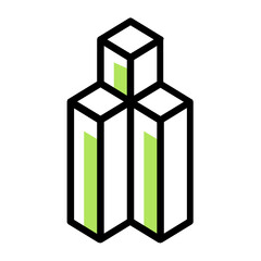 3D visual concept, high storage server blocks vector color icon design, big data symbol on white background