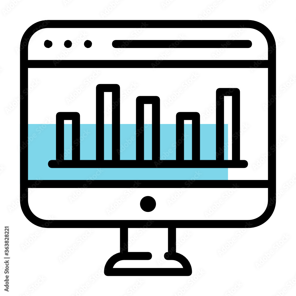 Poster big data analytics, charts, graphs vector icon
