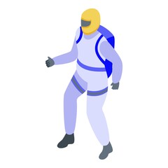 Skydiver icon. Isometric of skydiver vector icon for web design isolated on white background