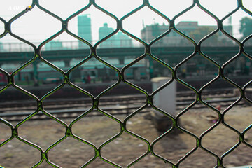 Fototapeta premium train window a beutiful view in india 
