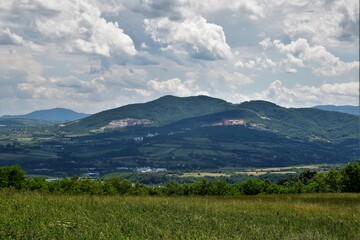 Fototapeta premium landscape with mountains and blue sky