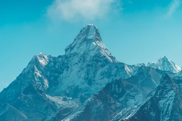 Crédence de cuisine en verre imprimé Ama Dablam Beautifull Himalaya, Ama Dablam landscape from the footpath on the Everest Base Camp trek in the Himalaya, Nepal. Himalaya landscape and mountain views.