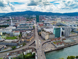 Hardbrücke Zürich Dronephoto
