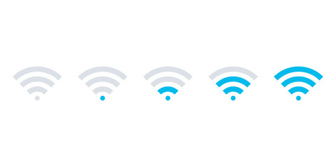 Wireless and wifi icon. Wi-fi signal symbol. Internet Connection. Remote internet access collection - stock vector.
