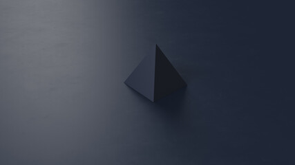 Navy Blue Pyramid Block 3d illustration 3d render	
