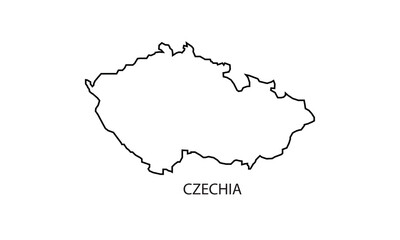 Czechia / Czech Republic map outline country vector illustration