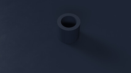 Navy Blue Tube Block 3d illustration 3d render	
