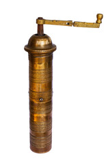 Oriental vintage coffee grinder isolated on white