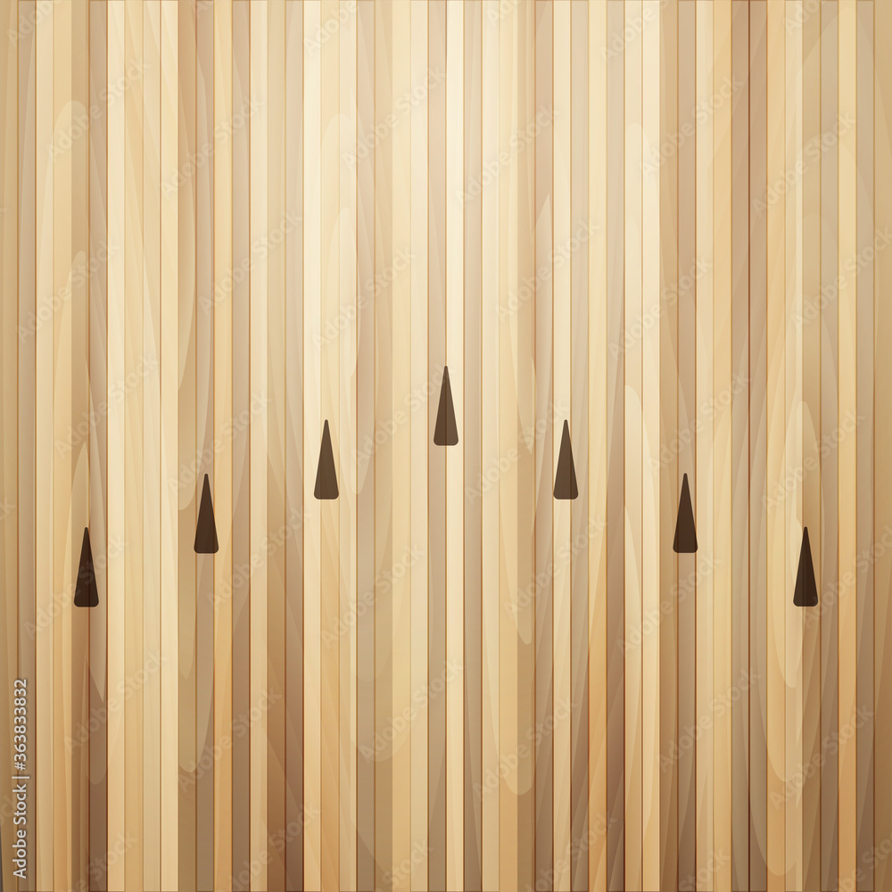 Wall mural Bowling street wooden floor. Bowling alley background