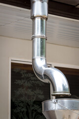 Roof gutter.Clear focus on specific areas of the image./ soft Focus