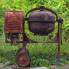 Vintage rusty cement mixer