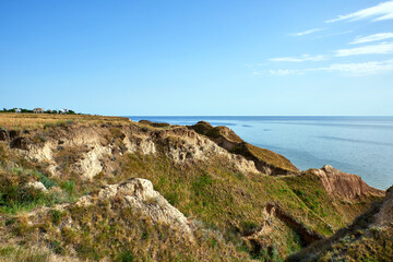 Fototapeta na wymiar view of the estuary in the Stanislavsky Landscape Reserve, outskirts of the village of Stanislav Belozersky district