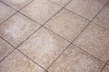 Concrete tiling square pattern flooring perspective
