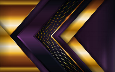 Luxury purple background with golden lines combination.