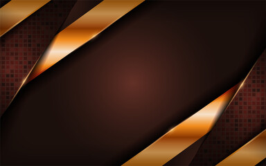 Luxury brown background with golden lines combination.