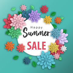 Summer sale with floral decorations