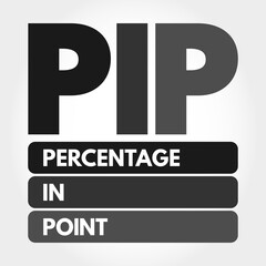 PIP - Percentage In Point acronym, business concept background