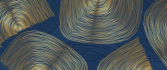 Abstract Gold Line Arts Hintergrund, handgezeichnete Texturen für Wanddekoration, Einladung, Karten, Banner und Poster. Vektor-Illustration. © TWINS DESIGN STUDIO