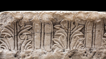 Antique stone temple wall detail