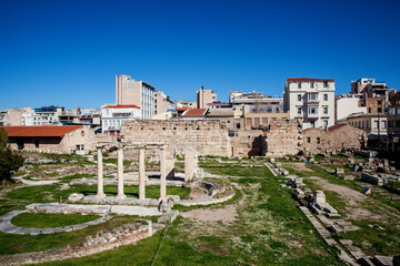 Fototapeta na wymiar Ancient Agora detail in city of Athens