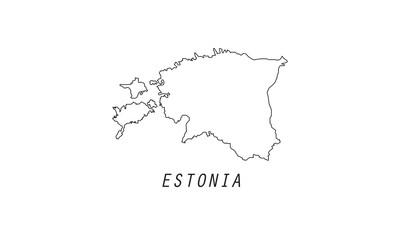 Estonia map outline country vector illustration