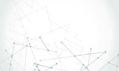 Abstract technology Network nodes, digital connection background with polygonal shapes on white Vector.  science technology, data structure, connected points, web.