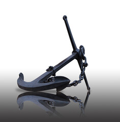 Big old caramel anchor on a white background in isolation © A_A88