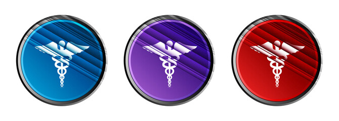 Medical icon natural sky light round button set stripes line illustration