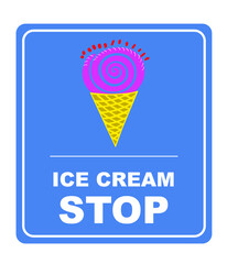 Ice cream stop. Vector illustration