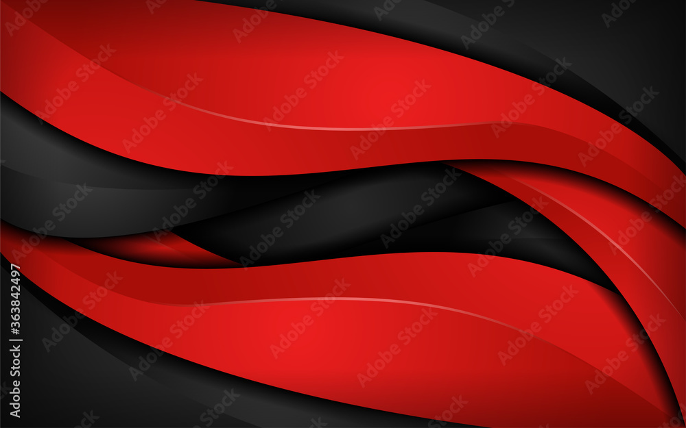 Wall mural abstract dynamic red and black combination background design.