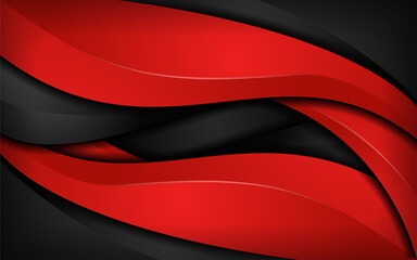 Abstract dynamic red and black combination background design.
