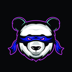 panda head mascot logo