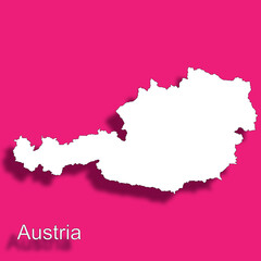 austria map white pink background 