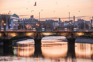 Dublin on sunset