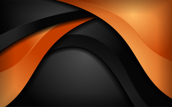 Abstract dynamic orange and black combination background design.