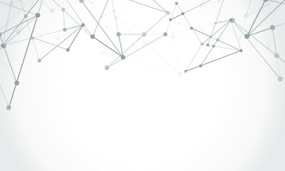 Abstract technology Network nodes, digital connection background with polygonal shapes on white Vector.  science technology, data structure, connected points, web.