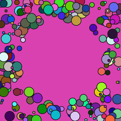 A modern frame with colorful random circles