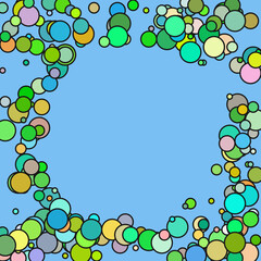 A modern frame with bright randomly distributed dots