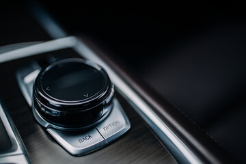 Media and navigation control buttons of modern car
