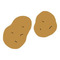 じゃがいものカラーイラスト素材【白背景】