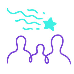 Un gruppo di persone che guardano una stella cadente nel cielo