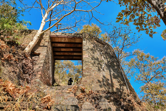 View of historic Ginnorgarh Fort, Delawadi near Bhopal.