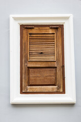 Old wooden windows on a white background.