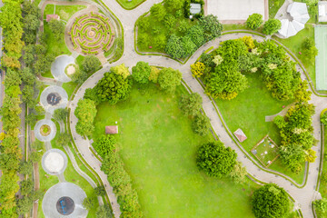 green and funny park at a city
