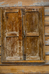 Old wooden window. Thailand traditional style.