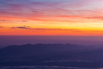 View from Mount Cesen in Italy