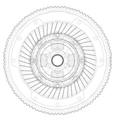 Sketch of clutch basket for the car