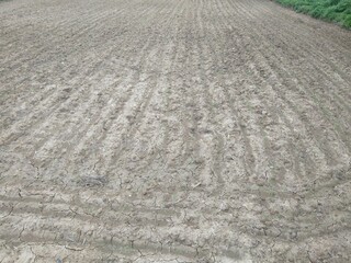 plowed field with soil